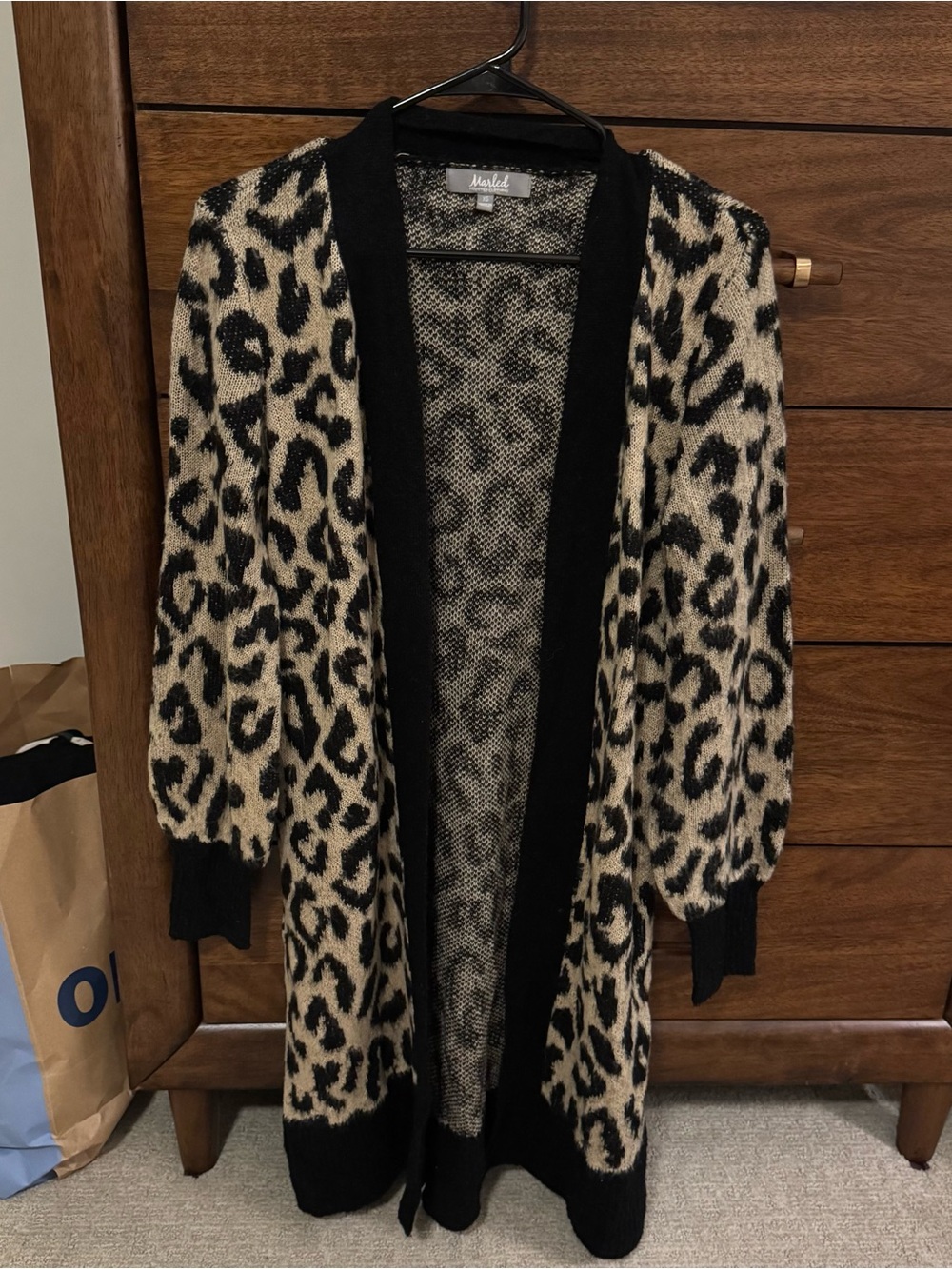 Marled Reunited Clothing Long Duster Leopard Cardigan Sweater
